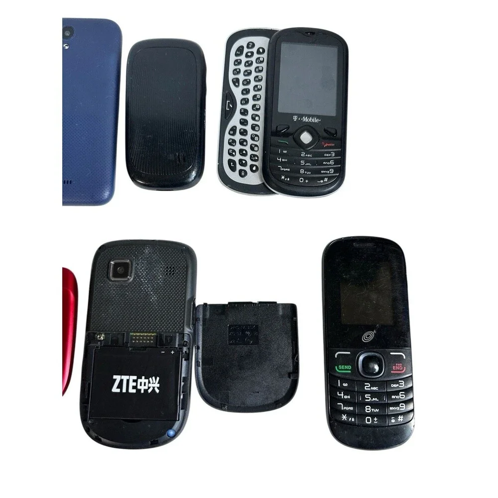 Lot of 13 Vintage Cell Phones Mixed Lot Samsung Nokia, Alcatel ZTE BLU, Sidekick